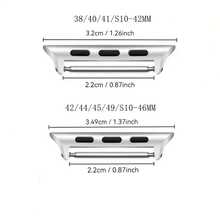 1 Paar Bandverbinder, kompatibel mit Apple Watch 38/40/41/42/44/45/46/49mm, Adapter kompatibel mit Apple Watch 10 9 8 7 6 5 4 3 Ultra SE 2 1, 22mm Breite - Silber - Übersicht 2