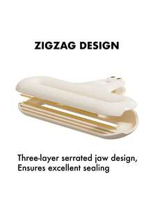 1 pieza Clip sellador de bolsas de comida, sellador de bolsas de aperitivos de dibujos animados lindo, hecho de ABS duradero, abertura grande que se ajusta a diferentes tamaños de bolsas de aperitivos, mandíbula con clip de acero inoxidable dentado, fuerza de sellado fuerte, a prueba de humedad, diseño con orificio colgante para almacenamiento ahorrando espacio, disponible en blanco, rojo, amarillo, verde