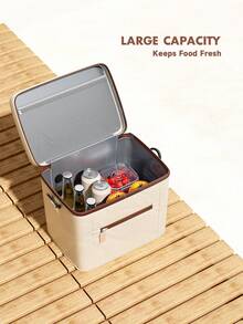 Meoky Large Capacity Insulated Lunch Bag with Shoulder Strap – Reusable Waterproof Cooler Tote for Women & Adults, Leakproof Thermal Bento Lunch Box with Thick Aluminum Lining, Ideal for Work, School, Office, Travel, Picnic & Camping - 卡其色 - 查看 5