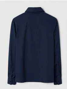 Men's Patchwork Casual Outdoor Shirt, Suitable For Outdoor Sports, Hiking, Dining, And Workout Spring - Navy Blue - View 2