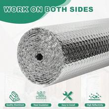 Foil Insulation Roll - Reflective Thermal Bubble Sheet for Heat Protection Aluminum Foil Material Waterproof and Dustproof Barrier Sunproof Insulating Roll for RV Roof Garage Door Truck Use - 236 pulgadas x 15 pies - Ver 7