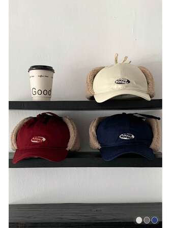 High-Quality American Vintage Autumn/Winter Embroidered Thick Faux Fur Ushanka Trapper Hat With Ear Flaps, Warm Thermal Lined Bomber Hat For Skiing, Outdoor Activities