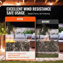 Protector de viento de vidrio para mesa de fogata rectangular de 31 x 12,5 x 6,5 pulgadas, panel de vidrio templado resistente de 0,31 pulgadas de espesor con soporte de esquina de aluminio duro y patas de goma, fácil de ensamblar - Rectángulo 31*12*6 pulgadas - Ver 2