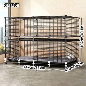 Small Animal Cage, Outdoor Iron Cage, Home Use Poultry Cage For Raising Chickens, Rabbits, Geese, Ducks With Tray
