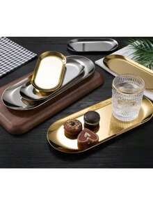 1pc/2pcs Multi-Functional Metal Cake & Dessert Tray, Monolithic Metal Texture, Suitable For Premium Desserts & Cakes Display, Wedding Dessert Table, Girls' Gathering, Birthday Party, Afternoon Tea, Holiday Celebration, Daily Baking, All Seasons - Multicolor - View 11