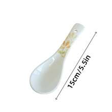 4/8pcs Ceramic Spoons With Floral Pattern, 5.5 Inch, Underglaze Colored, Multipurpose For Soup, Porridge, Meal, Milk, Easy To Clean, Dishwasher , Kitchen Utensils - Multicolor - View 8