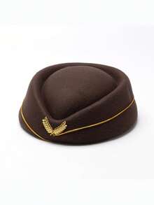 1 Stück Woll-Flugbegleiter Mütze, Militär Marching Band Mütze, Aufführungs Mütze, Zeremonie Mütze, Hotel Service Mütze