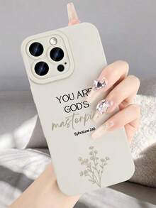 Christian Quote Phone Case For IPhone 17 16 15 14 13 12 11 Series, "You Are God's Masterpiece" Religious Inspirational Soft TPU Back Cover, Aesthetic Bible Verse Protective Case For Women Girls, Daily Use & Gift - 古董白 - 查看 5
