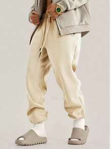 Men's Jogger Slim Gym Sweatpants With Pocket And Cuffs Unisex Promotion - 杏色 - 查看 1