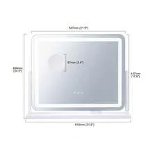 Vanity Mirror With Lights, Three Color Lighting Modes, Lighted Makeup LED Mirror, And 5X Magnification,USB Port, Smart Touch Control, 360°Rotation (21.7x17.7 In, White) - View 10