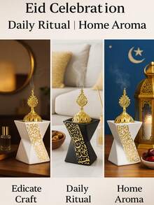 1pc Creative Bedroom Incense Burner, Metal Cover Middle Eastern Incense Burner Decoration, Aromatherapy DiffuseFlame Resistantoof Mosquito Repellent Box, Home Decor, Room Decor, Yoga Studio, Camping, Garden, Patio, Classic Candlelight Dinner Props, Decoration - Multicolor - View 5