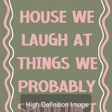 1 幅带框/无框《在这所房子里，我们笑了》搞笑语录海报绿色粉色印刷墙面艺术帆布印刷简约女孩房间美学装饰时髦画作，适用于走廊、客厅、卧室、现代家居装饰 - 彩色 - 查看 5