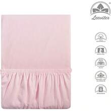 Leevitex ®   Premium Fitted Sheet, 180 X 200 – 200 X 220 Cm, 40 Cm Base, Also For Box Spring Bed And Waterbed, 100% Mako Jersey Cotton, Oeko-Tex Certified, 170 G/M², Dark Green/Fir Green - Pink / Rose - View 3