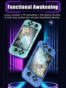 1pc New Open-Source Handheld Game Console With 15,000 Built-In Classic Games And 25 Emulators For PSP, GBA, And FC. A Portable 5-Inch Horizontal Screen Handheld Game Console That Supports Two-Player TV Battles With Dual Joysticks. A Nostalgic, Retro, High-Performance Arcade Game With Lighting And Archiving Capabilities. A Great Holiday Or Birthday Gift. - 彩色 - 查看 3