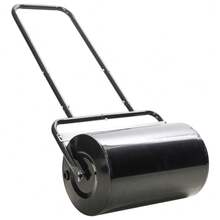 Lawn Roller With U-Handle 32cm Diameter 38L Water Or 62kg Sand Metal Black 57x32.5x107cm For Perfect Lawn - 黑色 - 查看 9