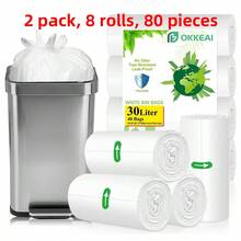 White Garbage Bag 50/30/20 Liter Garbage Bag Foldable Pedal Garbage Bag Large Garbage Bag 90/40/30 Pcs Pack Powerful Waste Bag, Garbage Bag For Kitchen, Bedroom, Living Room, Office, Outdoor 15-55 Liters Garbage Bins.