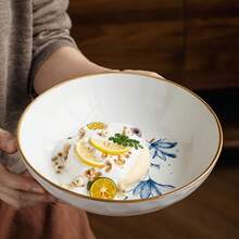 1pc Handmade 8.3" Ceramic Salad Plate, High-Quality Durable Restaurant-Grade Dinnerware, Suitable For Appetizers, Pasta, Desserts, Elegant Holiday Gift, Appetizer Plate, Holiday Table Setting, Artistic Tableware, Luxurious Feel - Multicolor - View 2