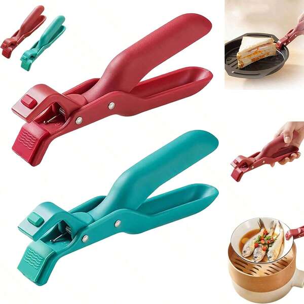 Hot Plate Gripper, Hot Plate Gripper Tongs, Upgraded Multi-Function Anti-Scald Bowl Clip, Silicone Anti-Skid Heat Resistant Plate Lifter Clamp For Hot Dishes, Bowls, Pots, Kitchen Cooking Utensil Tool