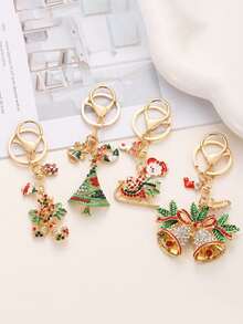 1 Peça Novo Chaveiro de Moda de Natal com Conjunto de Diamantes, Sino de Árvore de Natal Divertido, Chave de Carro, Bolsa, Acessórios Pendentes Estilosos e Fofos, Chaveiro Inicial, Encantos de Bolsa para Chave, Chaveiro de Letra Fofa para Mulheres, Estudantes, Bolsa, Mochila, Acessórios, Dia dos Namorados, Acessórios de Carro, Encantos de Bolsa, Presentes de Natal, Presentes para Mãe, Presentes para Damas de Honra, Presentes para Amigos, Presentes para Professores, Decoração de Natal