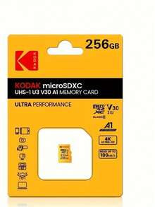 Kodak 柯达耐用高速 32GB 64GB128GB 256GB Micro SD 卡，防水，Class 10 U3，非常适合 4K 高清拍摄和广泛兼容性+适配器 - 黃色 - 查看 5