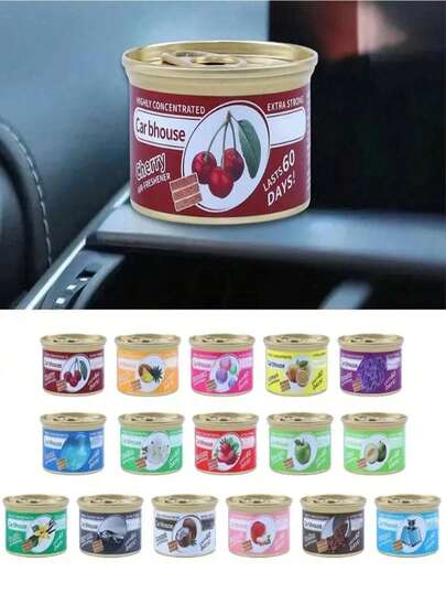 Car Air Freshener, Car Aromatherapy, Deodorizing Solid Fragrance, Stronger Smelling Air Freshener, With Lid To Control Fragrance Evaporation, Scented Home Decoration, Car Decoration Air Freshener, Wardrobe, Bathroom, Pet House Fresh Air, With Vanilla, Bubble Gum, Cherry And Other Scents, Suitable For Home Decoration, Car, Valentine's Day, New Car Must-Have, Car Accessories