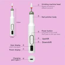 专业电动美甲打磨套装，指甲锉打磨机，指甲及足部护理套装，家用及沙龙美甲锉套装，指甲抛光工具 - 白色 - 查看 6