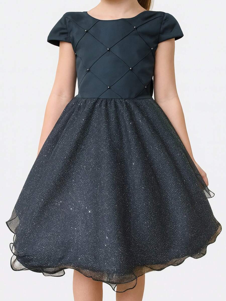 SHORT CHILDREN'S PARTY DRESS FOR GIRLS - Negro - Ver 1