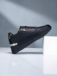 Women's Black & Gold Era Platform Wedge Shoes - Black - View 8