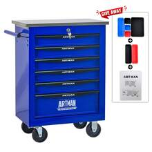 Tool Chests & Cabinets - Black+Blue + Steel-2 - View 3