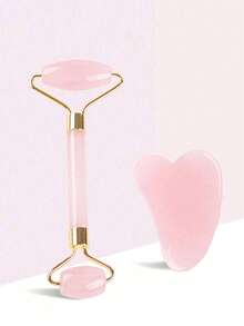 2pcs Facial Beauty Massage Tool Set, Includes Roller Massager And Gua Sha Board, Suitable For Body And Back (Texture May Vary Slightly For Each Item) - Multicolor - View 5