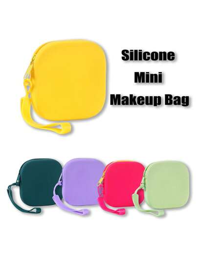 1个小型硅胶收纳袋，迷你手持化妆包，口红袋，零钱包卡包，多功能便携收纳袋，耳机收纳袋，方便户外使用，圣诞礼物，收纳袋，旅行，女士礼物，女士旅行必备，收纳袋，手拿包/小手提包，化妆品收纳袋，收纳袋，刷子收纳袋，迷你收纳袋，大容量收纳袋，女士礼物，圣诞礼物，女士礼物创意