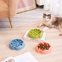 Large Capacity Anti-Gulp Pet Slow Feeder Bowl, Cat & Dog Food Dish Anti-Spill Anti-Choke - Multicolor - View 4