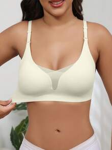 Nahtloser, drahtloser, atmungsaktiver und verstellbarer Netz-BH für Damen, Herbst