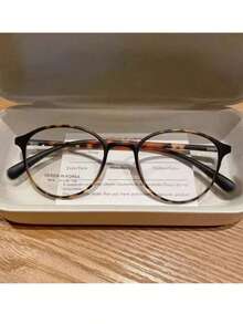 1 件女士浅绿色轻质眼镜框，时尚经典百搭休闲无度数眼镜，适合小脸和圆脸