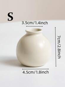 Bình gốm mini đựng hoa giả, trang trí nhà thẩm mỹ màu kem, hoa giả nhỏ để trên kệ phòng khách, bàn làm việc, phòng ngủ, đám cưới, đồ trang trí giữa bàn kiểu nông trại - trắng - Xem 5