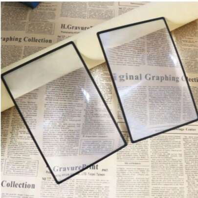 可折叠方形放大镜，带防滑手柄，适合老年人使用 - 办公桌配件