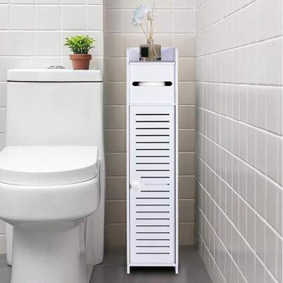 Multi-Layer Storage Floor Cabinet, Bathroom Waterproof Mini Narrow Storage Cabinet, Toilet Side Cabinet For Tissue Box
