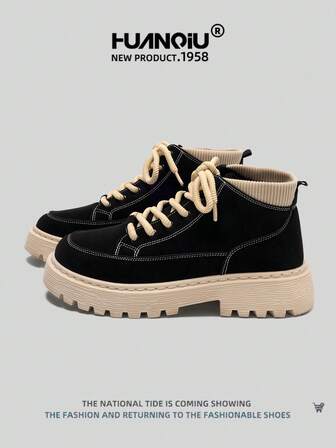 HUANQIU 2025 New Men's Shoes, Men's Shoes, Board Shoes, A Pair Of Fashionable Casual Home Office Outdoor Sports Shoes, Multifunctional, Lightweight And Comfortable Casual Shoes, Running Shoes, Black Boots, Four Season Shoes