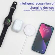 快速充电器，原装磁吸式无线充电器，兼容 16/15/14/13/12 Pro Max，Mini USB-C 接口，适用于 8 Plus/XR/X/XS Max - 白 - 查看 7
