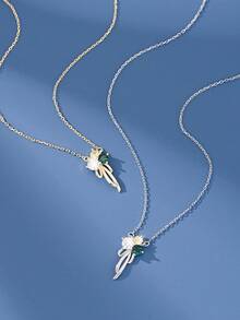 قلادة فضة إسترليني 925 مرصعة بالزركونيا، سلسلة ترقوة، مجوهرات أنيقة للنساء، للصداقة والخطوبة والحفلات والأعياد، هدية بطراز جديد