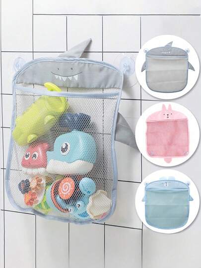 1/2个彩色网状浴室收纳袋，悬挂式多功能储物篮，带玩具收纳网的浴室配件，淋浴用品收纳挂架