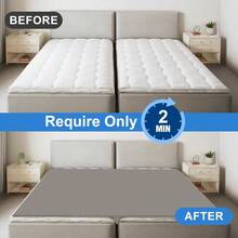3-In-1 Bed Bridge Twin To King Bed Converter With Fitted Sheet And Mattress Gap Filler For King Size Bed Includes Sheet Strap Set Dimensions 78 X 75 Patent-Pending Design For Seamless Sleep Experience In Bedroom Living Room Or Guest Room - Grey - View 4