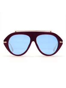 1 Pair Retro Geometric Frame Fashion Fashion Glasses - Perfect Travel Accessory For Women, Street Style Fashion Glasses, Beach Fashion Fashion Glasses, Women's Beach Accessory, Basic Style Suitable For Pairing With Sweaters, Jeans, Sweatpants, Hoodies, Jackets And Dresses - 藍色 - 查看 2