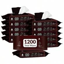 Soft Mint Scented Flushable Wipes Men - 12 Pack 1200 Plant Based Face And Body Wipes With Aloe Vera Vitamin E - Large Wipes Gentle Thorough Cleansing - 1200支  Lopez 薄荷香型 - 查看 1