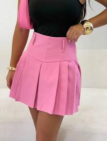 STARFASHIION Shorts Round Skirt Schoolgirl Summer Elegant /CARNIVAL/SUMMER2025 - 淺粉色 - 查看 3