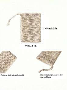 1pc Reusable Exfoliating Soap Saver Pouch, Sisal Soap Bag With Drawstring, Soap Saver Bag, Knotted Shower Soap Bag For Foaming And Drying, Body Scrubber, Back Scrubber Skin Smoother For Exfoliating Dirt And Dead Skin, Body Cleaning Tools, Bathroom Supplies, Bathroom Accessories Home Bathroom Decor Summer - Một cỡ - Xem 5