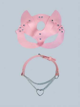 Set de 2 piezas/1 pieza de Mascarilla con Diseño de Cara de Gato para Mujer, Sexy y Juguetona, Ajustable, Adecuada para Uso Diario, Halloween, Fiestas de Navidad y Otras Ocasiones