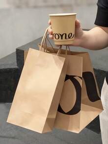5.9x3.1x8.3 Inch Brown Kraft Paper Bag With Handle, Large Capacity Shopping Bag, Reusable Storage Bag, Retail Bag Suitable For Small Business, Shopping, Merchandise, Birthday Wedding Party Gift Bag, Merchandise Bag, Daily Necessities