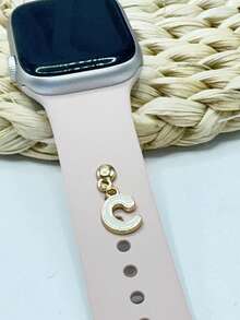 1pc Diamond Encrusted 26 English Letter Charm, Suitable For Silicone Watch Band Decoration - one-size - View 66