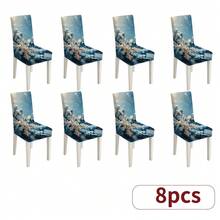 1 Piece/4/6/8/36 Modern And Minimalist Christmas Chair Cover, Dustproof, Removable, Washable, Stain Resistant, Waterproof, Stretchable, With Christmas Gingerbread Man, Lighting, And Snowflake Patterns. The Seasonal Table And Chair Set Measuring 17.7 X 23.6 Inches Can Be Used For Decoration, Banquet Decoration, Home Decoration, Christmas Decoration, And Party Supplies